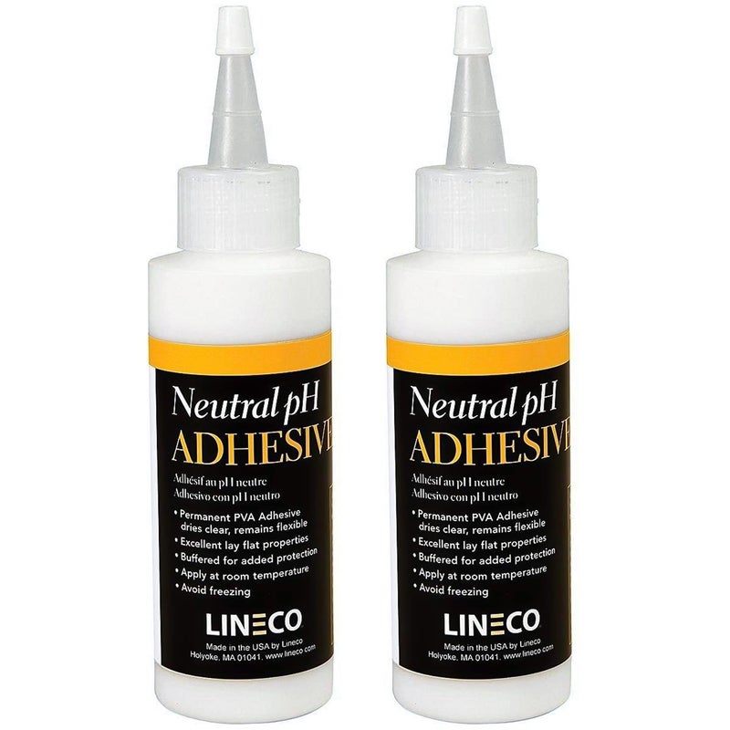 Lineco Neutral pH Liquid Adhesive, Acid-Free PVA Formula Preservation Material, Dries Quick and Clear, Water Soluble Flexible, 4 Ounces, Used for Book Binding and DIY Projects (Pack of 2) - Image 1